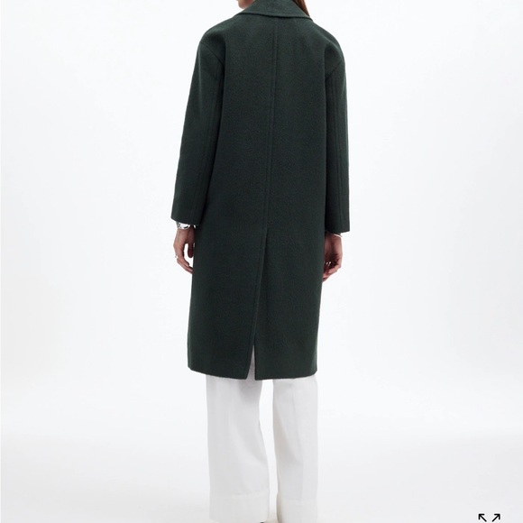 Women's Dark Green Wool Coat - Picture 5 of 10